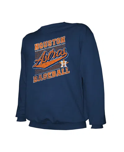 Stitches Men's Navy Houston Astros Lightweight Crew Sweatshirt In Blue