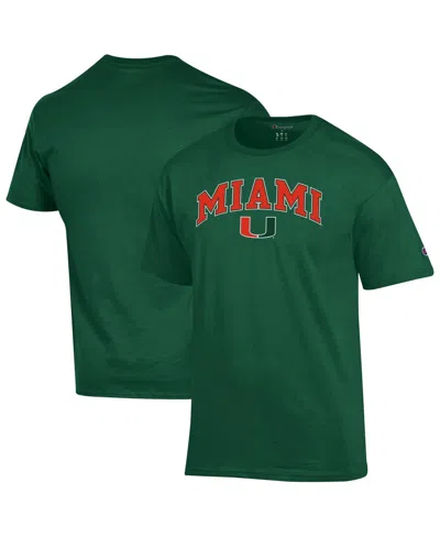 Champion Men's Green Miami Hurricanes Arch Over Logo T-shirt