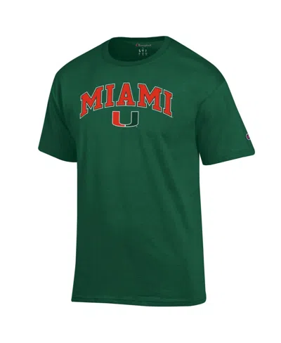 Champion Men's Green Miami Hurricanes Arch Over Logo T-shirt