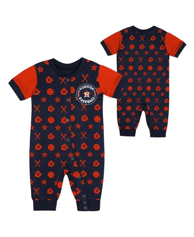 Outerstuff Newborn Navy Houston Astros Hard 90 Coveralls In Multi