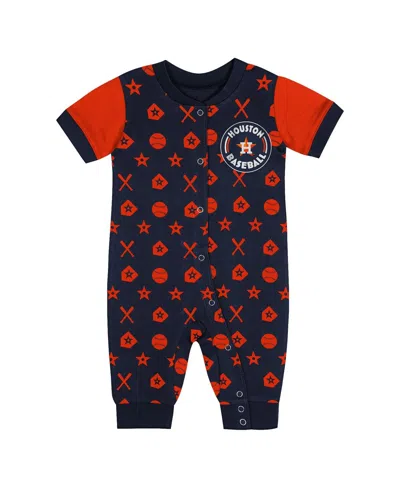 Outerstuff Newborn Navy Houston Astros Hard 90 Coveralls In Multi