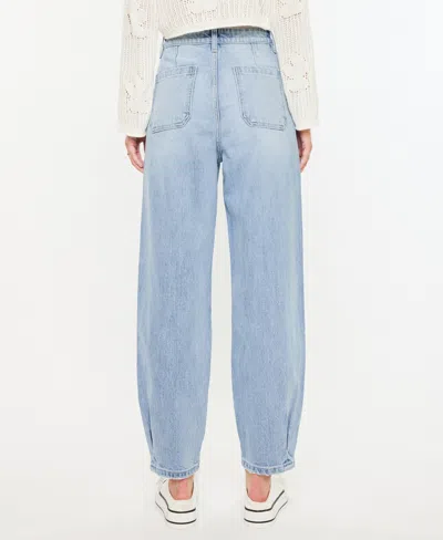 Kancan Women's Ultra High Rise Wide Tapered Fit Pull On Jeans In Blue