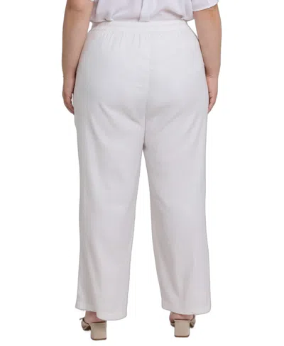 Nydj Plus Size Relaxed Drawstring Pants In White