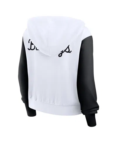 Nike White Georgia Bulldogs Cropped Beyond Capability Color-block Script Full-zip Hoodie In Multi