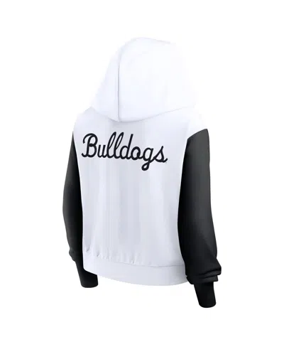 Nike White Georgia Bulldogs Cropped Beyond Capability Color-block Script Full-zip Hoodie In Multi