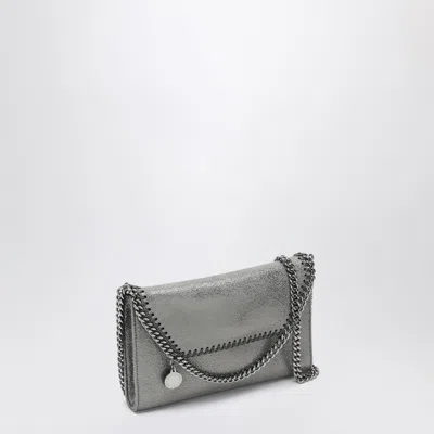Stella Mccartney Gray Falabella Wallet With Shoulder Strap