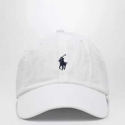 Polo Ralph Lauren White Baseball Cap With Horsebit Embroidery In Cotton Man