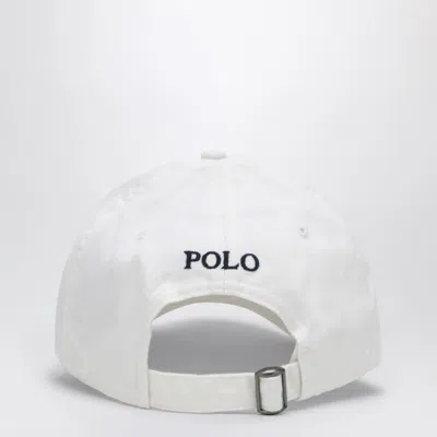Polo Ralph Lauren White Baseball Cap With Horsebit Embroidery In Cotton Man