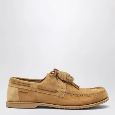 Loewe Campo Boat Shoe In Tabacco Suede