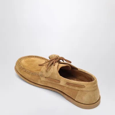 Loewe Campo Boat Shoe In Tabacco Suede