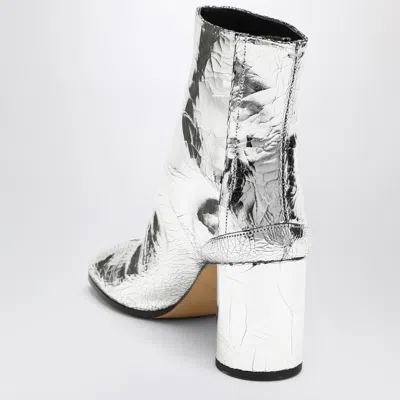Maison Margiela Tabi Split-toe Crinkled Metallic Patent-leather Ankle Boots