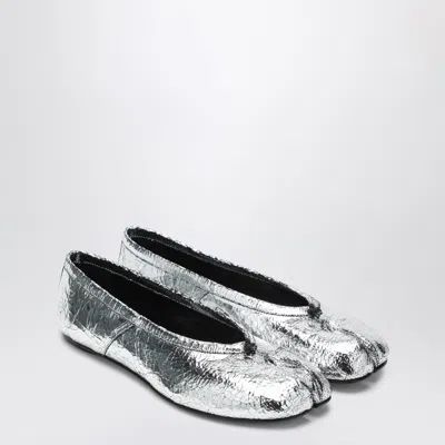 Shop Maison Margiela Silver Mirror Tabi Ballerina