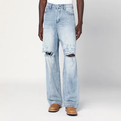 Basketcase Gallery Light Blue Washed Jeans With Rips