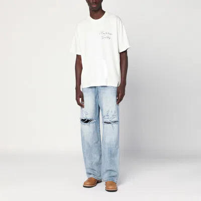 Basketcase Gallery Light Blue Washed Jeans With Rips