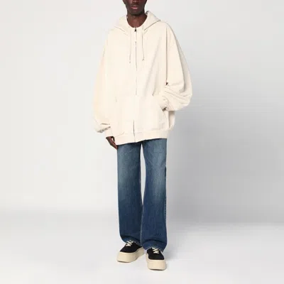 Maison Margiela Oversized Écru Hoodie With Numeric Logo