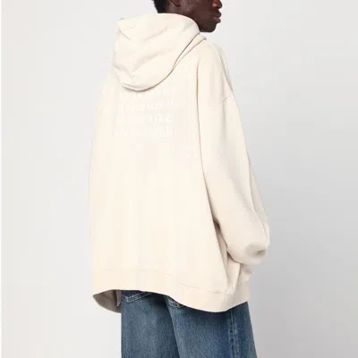 Maison Margiela Oversized Écru Hoodie With Numeric Logo
