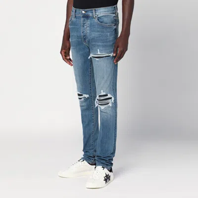 Amiri Mens Dark Indigo Mx1 Distressed Slim-leg Stretch-denim Jeans