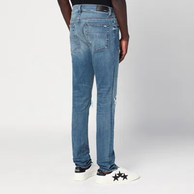 Amiri Mens Dark Indigo Mx1 Distressed Slim-leg Stretch-denim Jeans