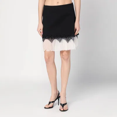 Alexander Mcqueen Mcqueen Cobweb Lace Wool Gabardine Miniskirt