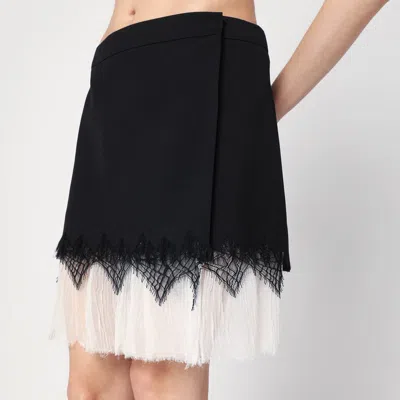 Alexander Mcqueen Mcqueen Cobweb Lace Wool Gabardine Miniskirt