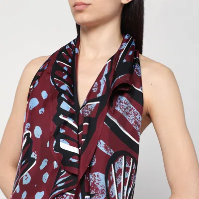Bottega Veneta Fish Print Asymmetric Silk Twill Halter Top