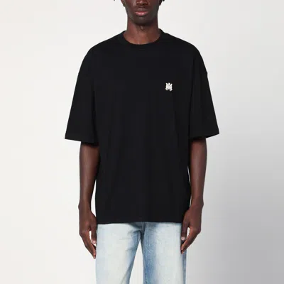 Amiri Black Crewneck T-shirt With Logo Embroidery On The Front In Cotton Man