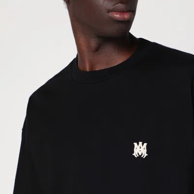 Amiri Black Crewneck T-shirt With Logo Embroidery On The Front In Cotton Man
