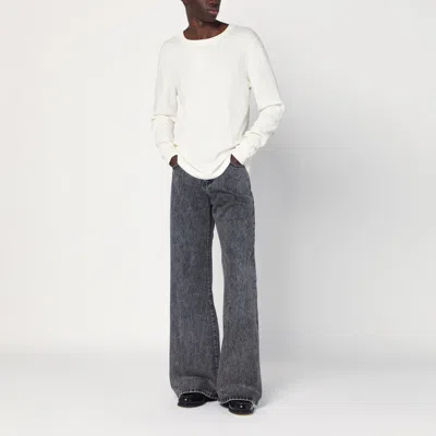 Basketcase Gallery White Cotton Crewneck Sweater