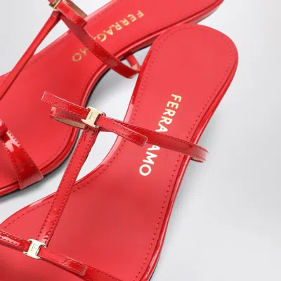 Ferragamo Abili Patent T-strap Slide Sandals