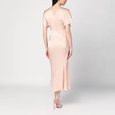 Victoria Beckham Light Pink Damask Dress With Gathering