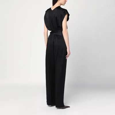 Victoria Beckham Black Jumpsuit With Viscose Blend Belt Women