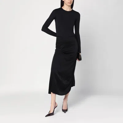 Victoria Beckham Draped Midi Skirt Asymmetric Design Slit