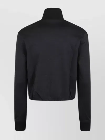 Off-white Stylish Women's Cropped Jacket With High Neck And Sporty Stripe Detail