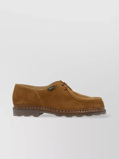 Paraboot Lace-up Shoes With Round Toe And Stitch Detailing In Brown