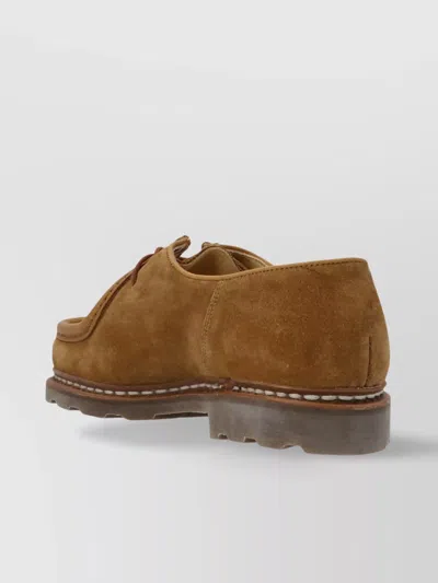 Paraboot Lace-up Shoes With Round Toe And Stitch Detailing In Brown