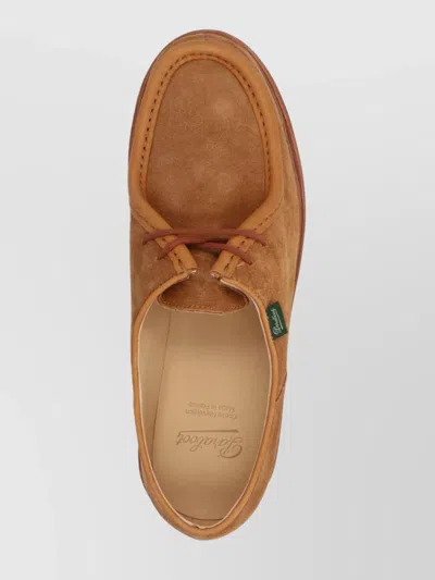 Paraboot Lace-up Shoes With Round Toe And Stitch Detailing In Brown