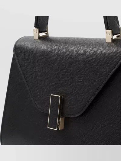 Valextra Mini Iside Leather Top Handle Bag In Black