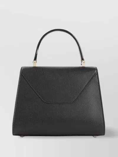 Valextra Mini Iside Leather Top Handle Bag In Black