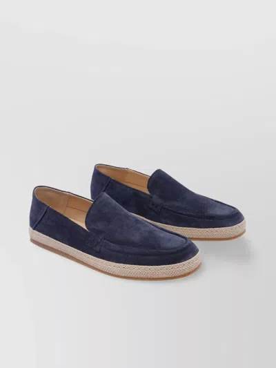 Stuart Weitzman Loafers With Espadrille Sole And Suede Upper In Blue