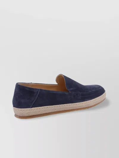 Stuart Weitzman Loafers With Espadrille Sole And Suede Upper In Blue