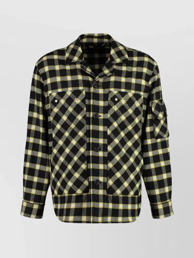 Versace Checkered Wool Blend Overshirt