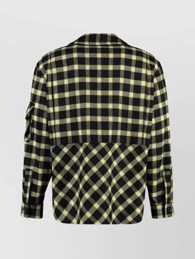 Versace Checkered Wool Blend Overshirt