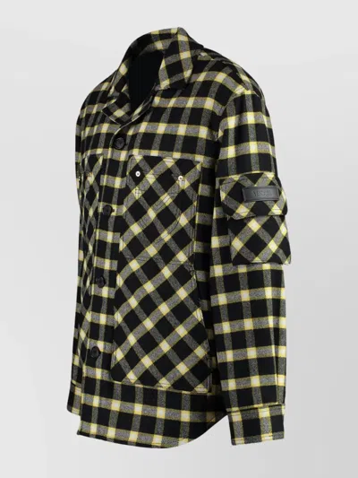 Versace Checkered Wool Blend Overshirt