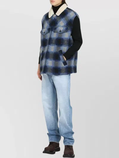 Isabel Marant Vest Sleeveless Zippered Check Motif In Blue