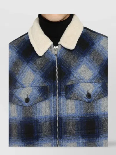 Isabel Marant Vest Sleeveless Zippered Check Motif In Blue