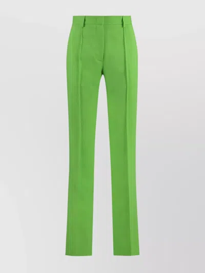Msgm Flared Trousers With Pockets And Pleats In Green