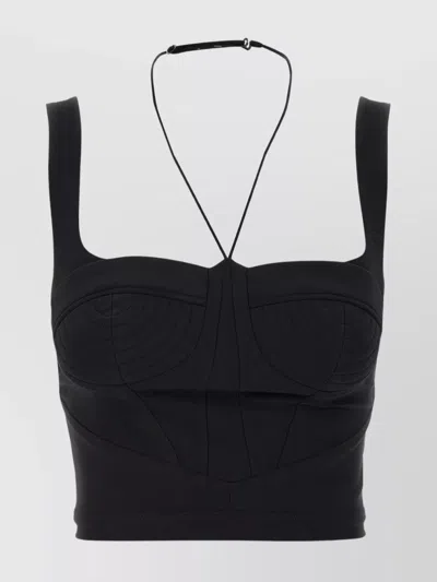 Nensi Dojaka Halter Strap Cropped Top With Structured Cups