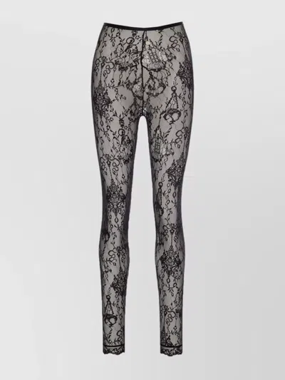 Givenchy Sheer Lace Fabric Elastic Waistband Leggings In Multi