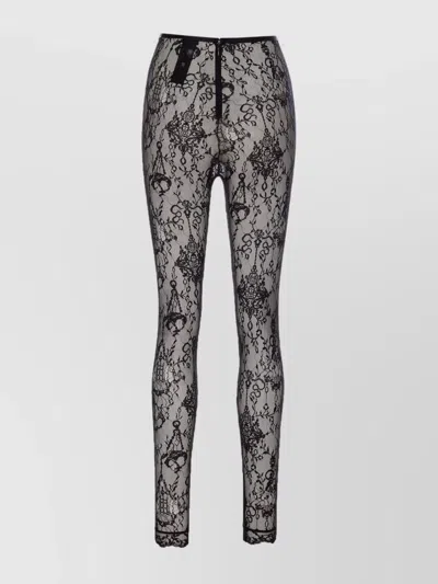 Givenchy Sheer Lace Fabric Elastic Waistband Leggings In Multi