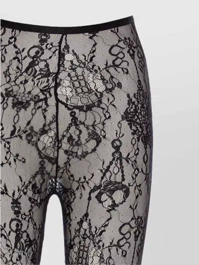 Givenchy Sheer Lace Fabric Elastic Waistband Leggings In Multi